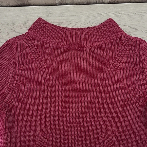 Talbots Womens Small Raspberry Knit Long Sleeve High Neck Sweater Casual Warm - Picture 3 of 7